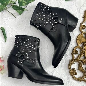Coach Black Studded Ankle Booties